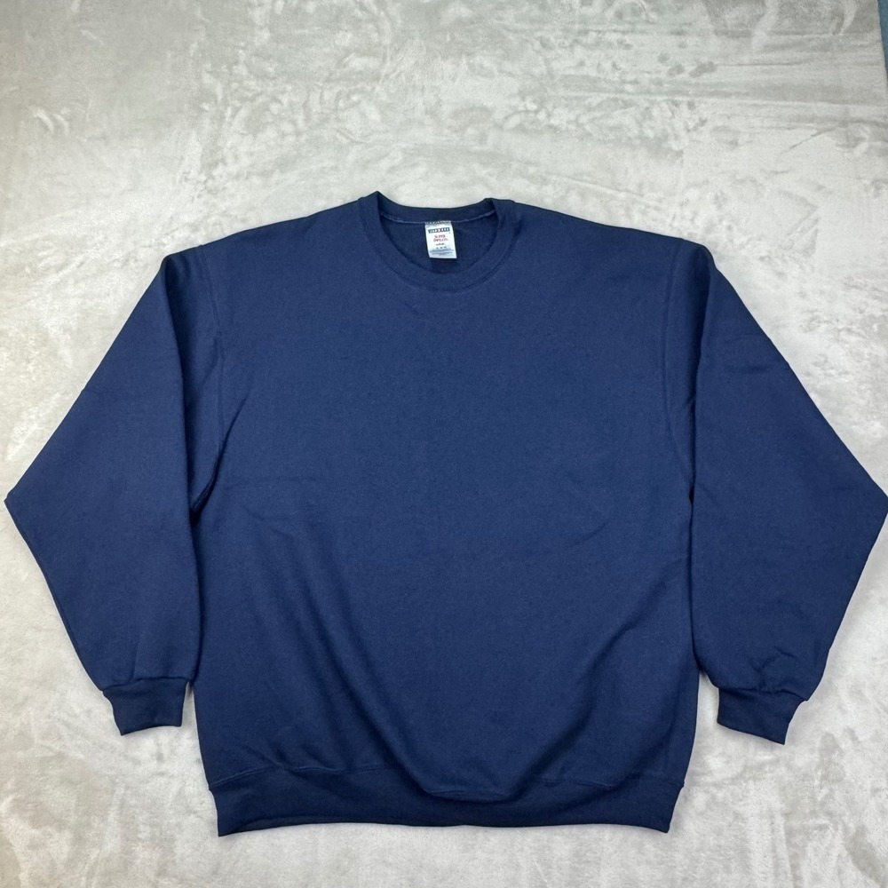 Jerzees Sweatshirt Mens XL Blank Boxy Crewneck Vintage Plain NuBlend Pullover